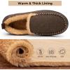 imageHomeTop Mens Memory Foam Moccasin Slippers Indoor and Outdoor Warm Fuzzy Fleece House ShoesChocolate Brown