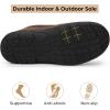 imageHomeTop Mens Memory Foam Moccasin Slippers Indoor and Outdoor Warm Fuzzy Fleece House ShoesChocolate Brown