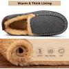 imageHomeTop Mens Memory Foam Moccasin Slippers Indoor and Outdoor Warm Fuzzy Fleece House ShoesSteel Gray