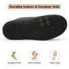imageHomeTop Mens Memory Foam Moccasin Slippers Indoor and Outdoor Warm Fuzzy Fleece House ShoesSteel Gray