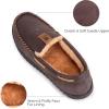 imageHomeTop Mens Suede Memory Foam Moccasin Slippers Soft Plush Warm Lining House ShoesCoffee