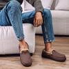 imageHomeTop Mens Suede Memory Foam Moccasin Slippers Soft Plush Warm Lining House ShoesCoffee
