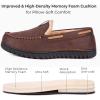 imageHomeTop Mens Suede Memory Foam Moccasin Slippers Soft Plush Warm Lining House ShoesCoffee