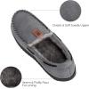imageHomeTop Mens Suede Memory Foam Moccasin Slippers Soft Plush Warm Lining House ShoesGrey