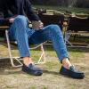 imageHomeTop Mens Suede Memory Foam Moccasin Slippers Soft Plush Warm Lining House ShoesNavy Blue