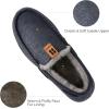 imageHomeTop Mens Suede Memory Foam Moccasin Slippers Soft Plush Warm Lining House ShoesNavy Blue