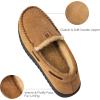 imageHomeTop Mens Suede Memory Foam Moccasin Slippers Soft Plush Warm Lining House ShoesTan