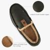 imageHomeTop Mens Suede Memory Foam Moccasin Slippers Soft Plush Warm Lining House ShoesWoodland Army Green