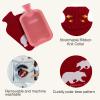 imageHomeTop Premium 2 Liter Classic Rubber Hot Water Bottle wElegant Polar Bear Knit Cover 2L GrayWineRed