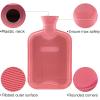 imageHomeTop Premium 2 Liter Classic Rubber Hot Water Bottle wElegant Polar Bear Knit Cover 2L GrayWineRed