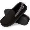 imageHomeTop Mens Comfort Memory Foam Moccasin Slippers Breathable Cotton Knit Terry Cloth House Shoes for Indoor OutdoorBlack