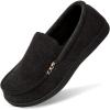 imageHomeTop Mens House Slippers Memory Foam Shoes Moccasins Style Indoor Outdoor Classic Breathable Premium Microsuede Washable SlippersBlack