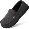 imageHomeTop Mens House Slippers Memory Foam Shoes Moccasins Style Indoor Outdoor Classic Breathable Premium Microsuede Washable SlippersGrey