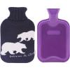 imageHomeTop Premium 2 Liter Classic Rubber Hot Water Bottle wElegant Polar Bear Knit Cover 2L GrayNavy BluePurple