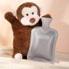 imageHomeTop Premium Adorable Rubber Hot or Cold Water Bottle with Cute Stuffed Panda Cover 2 Liters Cute PandaGrayMonkey