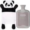 imageHomeTop Premium Adorable Rubber Hot or Cold Water Bottle with Cute Stuffed Panda Cover 2 Liters Cute PandaGrayPanda