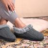 imageHomeTop Womens Cable Knit Slippers Breathable Warm Comfy Nonslip Indoor Outdoor House Shoes with Fuzzy CollarCloudy Gray