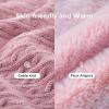 imageHomeTop Womens Cable Knit Slippers Breathable Warm Comfy Nonslip Indoor Outdoor House Shoes with Fuzzy CollarFlamingo Pink