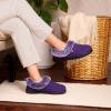 imageHomeTop Womens Cable Knit Slippers Breathable Warm Comfy Nonslip Indoor Outdoor House Shoes with Fuzzy CollarRoyal Purple