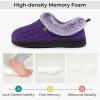 imageHomeTop Womens Cable Knit Slippers Breathable Warm Comfy Nonslip Indoor Outdoor House Shoes with Fuzzy CollarRoyal Purple