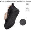 imageHomeTop Womens Microsuede Fuzzy Sherpa Lining Memory Foam Ankle Bootie House SlippersBlack