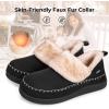 imageHomeTop Womens Microsuede Fuzzy Sherpa Lining Memory Foam Ankle Bootie House SlippersBlack