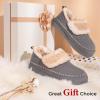 imageHomeTop Womens Microsuede Fuzzy Sherpa Lining Memory Foam Ankle Bootie House SlippersGrey