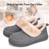 imageHomeTop Womens Microsuede Fuzzy Sherpa Lining Memory Foam Ankle Bootie House SlippersGrey