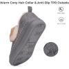 imageHomeTop Womens Microsuede Fuzzy Sherpa Lining Memory Foam Ankle Bootie House SlippersGrey