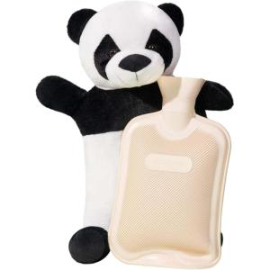 imageHomeTop Premium Adorable Rubber Hot or Cold Water Bottle with Cute Stuffed Panda Cover 2 Liters Cute PandaCream WhitePanda