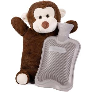 imageHomeTop Premium Adorable Rubber Hot or Cold Water Bottle with Cute Stuffed Panda Cover 2 Liters Cute PandaGrayMonkey