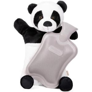 imageHomeTop Premium Adorable Rubber Hot or Cold Water Bottle with Cute Stuffed Panda Cover 2 Liters Cute PandaGrayPanda