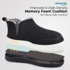 imageHomeTop Mens Bootie Slippers Comfy Warm Soft Nonslip Indoor Memory Foam House Shoes with Elastic GoresBlack