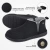 imageHomeTop Mens Bootie Slippers Comfy Warm Soft Nonslip Indoor Memory Foam House Shoes with Elastic GoresBlack
