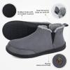 imageHomeTop Mens Bootie Slippers Comfy Warm Soft Nonslip Indoor Memory Foam House Shoes with Elastic GoresDark Gray