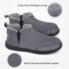imageHomeTop Mens Bootie Slippers Comfy Warm Soft Nonslip Indoor Memory Foam House Shoes with Elastic GoresDark Gray