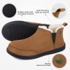 imageHomeTop Mens Bootie Slippers Comfy Warm Soft Nonslip Indoor Memory Foam House Shoes with Elastic GoresTan