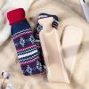 imageHomeTop Premium 225 Liters Rubber Hot Water Bottle wSoft Navy Blue Snowflake Knit Cover Navy BlueNavy Blue