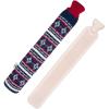 imageHomeTop Premium 225 Liters Rubber Hot Water Bottle wSoft Navy Blue Snowflake Knit Cover Navy BlueNavy Blue