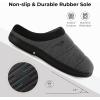 imageHomeTop Mens Quilted Slippers Cozy Soft NonSlip De Velvet Memory Foam House ShoesCharcoal Gray