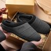 imageHomeTop Mens Quilted Slippers Cozy Soft NonSlip De Velvet Memory Foam House ShoesCharcoal Gray