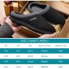 imageHomeTop Mens Quilted Slippers Cozy Soft NonSlip De Velvet Memory Foam House ShoesDark Black
