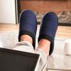 imageHomeTop Mens Quilted Slippers Cozy Soft NonSlip De Velvet Memory Foam House ShoesMidnight Blue