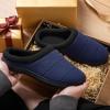 imageHomeTop Mens Quilted Slippers Cozy Soft NonSlip De Velvet Memory Foam House ShoesMidnight Blue