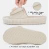 imageHomeTop Womens Corduroy Open Toe Slippers with Adjustable Closure Memory FoamCream White