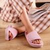 imageHomeTop Womens Corduroy Open Toe Slippers with Adjustable Closure Memory FoamPastel Pink