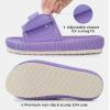 imageHomeTop Womens Corduroy Open Toe Slippers with Adjustable Closure Memory FoamSoft Purple