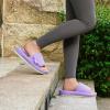 imageHomeTop Womens Corduroy Open Toe Slippers with Adjustable Closure Memory FoamSoft Purple