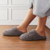 imageHomeTop Womens Plush Slippers with Collapsible Microsuede Heel Indoor House ShoesDark Gray