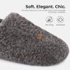 imageHomeTop Womens Plush Slippers with Collapsible Microsuede Heel Indoor House ShoesDark Gray